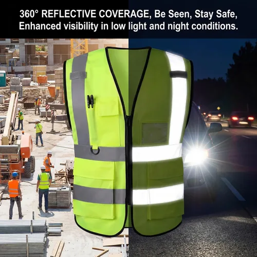 Miniatura 7 de Chaleco de seguridad, chaleco reflectante, chaleco de alta visibilidad, chaleco de construcción para mujeres y hombres, cumple con las normas