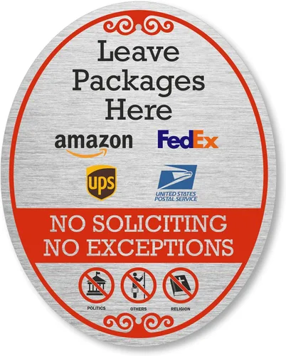 Miniatura 10 de SmartSign Letrero de puerta con placa de diamante con texto en inglés "Please Leave Packages in the Box", aluminio de 4 x 5 pulgadas, fabricado
