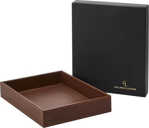 Miniatura 4 de GALLAWAY LEATHER Bandeja de valet para hombres - Organizador de mesita de noche Bandeja EDC para billetera y llaves - Bandeja recogetodo de cómoda