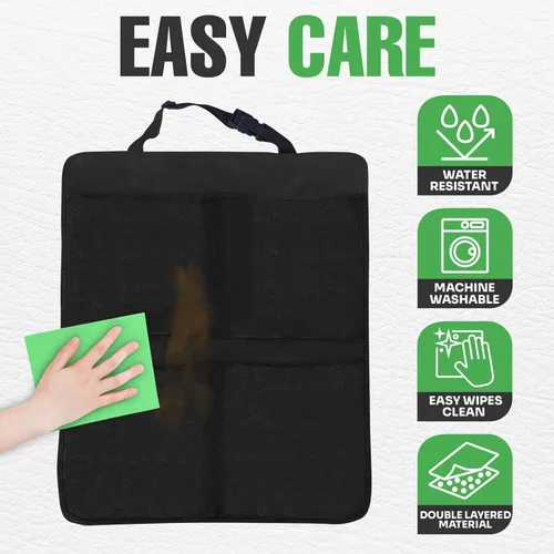 Miniatura 4 de Protectores Auto respaldo de asiento Kick Mat + 4 grandes bolsillos organizadores by Lebogner. Fundas para asientos para la parte posterior de tu