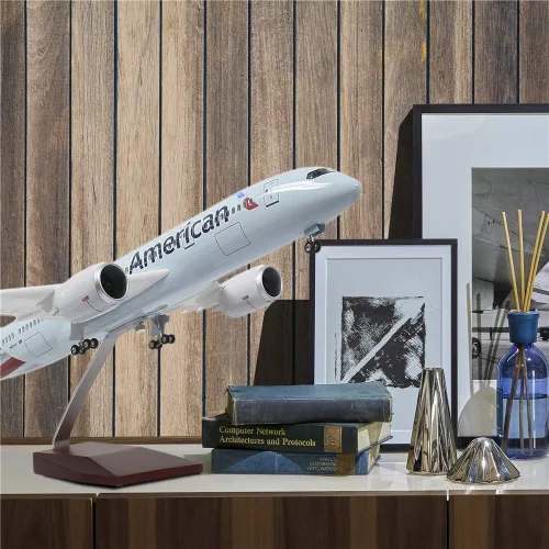 Miniatura 2 de Modelo a escala 1:130 de 24 horas, modelo de avión a escala 1:130, modelo de avión, estatua de avión, modelo de avión fundido a troquel con luz LED