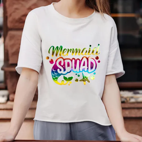 Miniatura 5 de Rollo de vinilo holográfico de transferencia de calor de arco iris, vinilo cromado de 12 pulgadas x 6 pies para planchar para camisetas 02-Arco iris