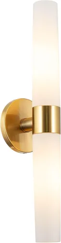 Miniatura 10 de Kira Home Duo - Aplique de pared moderno de 14 pulgadas con pantallas de vidrio esmerilado, para baño/tocador, acabado cromado