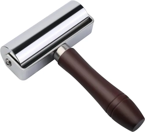 Miniatura 8 de Mnuizu Rodillo de cuero de 1.024 in + 2.362 in, rodillo de cuero con mango de madera, rodillo de costura para cuero, arrugador de borde de cuero