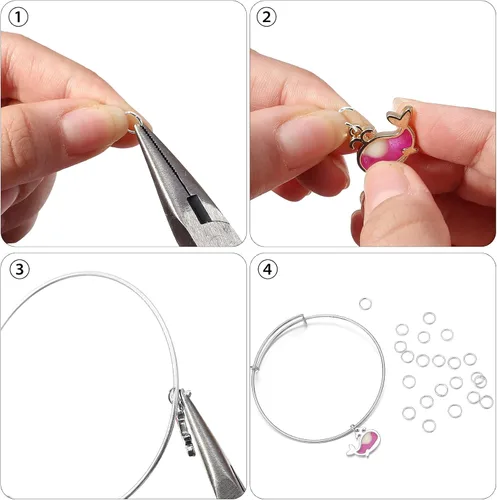 Miniatura 5 de 1600 piezas de anillos abiertos de plata para hacer joyas, juego de anillos de plata bañada en plata para joyería