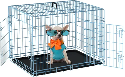 Miniatura 16 de Jaula negra para perros de 42 pulgadas, grande, XXL, plegable para perros grandes, jaulas de alambre de metal, jaula de segregación de animales