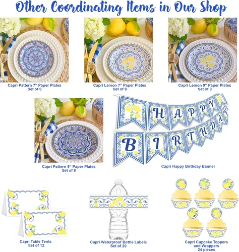 Miniatura 2 de Capri Lemon - Cartel de bienvenida para bebé, suministros de fiesta de baby shower de limón, decoraciones de fiesta de baby shower de limón, baby