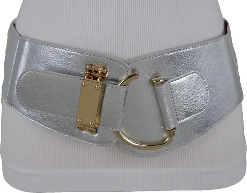 Miniatura 43 de TFJ - Cinturón ancho de moda para mujer, cintura alta, hebilla de gancho de metal dorado, talla XS, S, M, L, XL