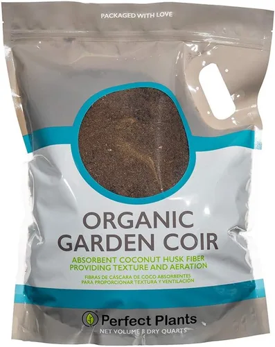 Perfect Plants Fibra de coco de jardín orgánica | 8qt. Premium Garden Coir | Se puede utilizar como enmienda del suelo o medio para macetas