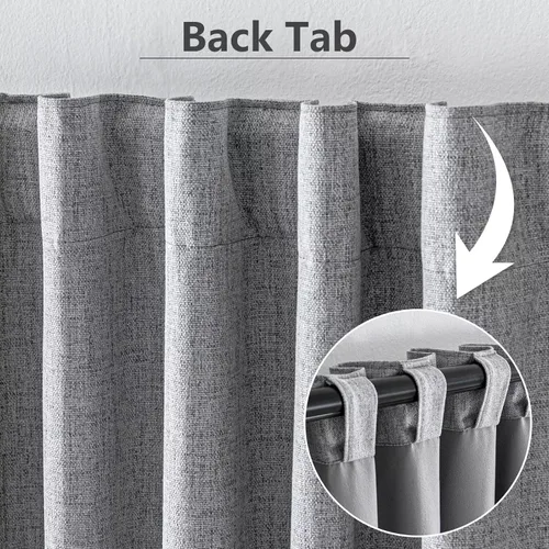 Miniatura 3 de IGEMAEVE Cortinas 100% opacas de 108 pulgadas de largo para dormitorio, juego de 2 paneles de cortinas opacas con bolsillo para barra y pestaña