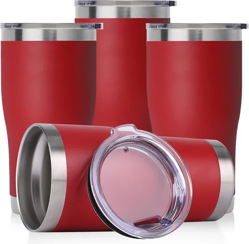 Miniatura 11 de DOMICARE vaso de doble pared con aislamiento al vacío, 20 onzas, con tapa, vaso de viaje de acero inoxidable, vaso de café con recubrimiento