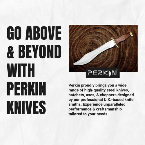 Miniatura 11 de Perking Knife - Cuchillo de caza de hoja fija de 12 pulgadas con vaina, cuchillo de hoja fija afilada hecho de acero inoxidable al carbono con mango