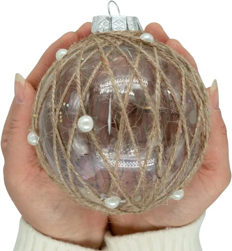Miniatura 7 de XmasExp Juego de adornos de bolas de Navidad, decoraciones navideñas inastillables, 6 unidades, adornos colgantes de plástico grandes, 3.93