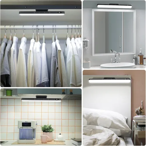 Miniatura 4 de WILLED Luces de espejo regulables de 3W, luz de pared ajustable de 3 colores con 120 LED, control táctil, luz de maquillaje recargable de 2000mAh