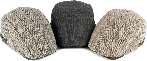 Miniatura 7 de meioro Gorra Plana de Algodón para Hombre Sombrero Newsboy de Tweed Espiga Sombreros Ajustables de Mezcla de Lana Gorras Gatsby Cabbie Ivy cuadros