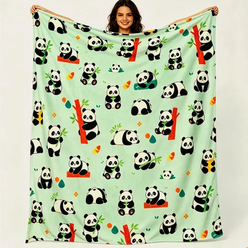 Miniatura 12 de Sviuse Cute Panda Blanket Ultra-Soft Fluffy Throw, Cozy Lightweight Bed Blanket for Kids Adults, Kawaii Pandas Print Blanket for Couch Bed Sofa, for
