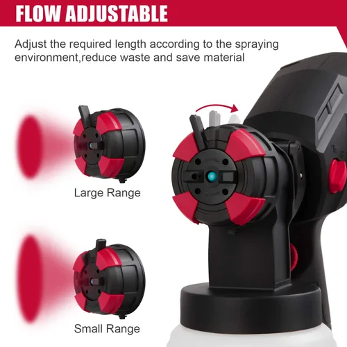 Miniatura 3 de Eastvolt Pulverizador de pintura HVLP de alta potencia de 600 vatios, pistola de pulverización eléctrica en casa Eastvolt, 4 boquillas, 3 patrones