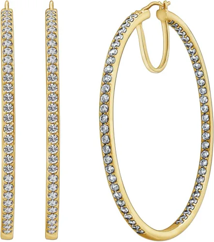 Miniatura 2 de Tienda Essentials Aretes redondos de plata de ley con circonita cúbica Infinite Elements (7 cttw), (anteriormente colección Tienda)