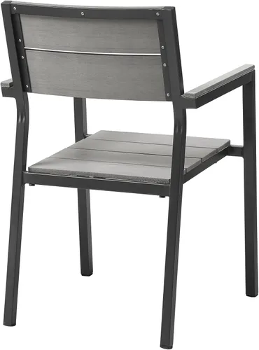 Miniatura 3 de Modway Silla de aluminio para patio al aire libre de Maine en gris marrón