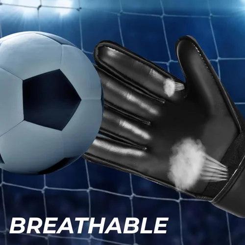 Miniatura 5 de SAWANS Guantes de portero de fútbol para niños, niños y jóvenes, guantes de entrenamiento de portero, protección de muñeca, palmas para adultos