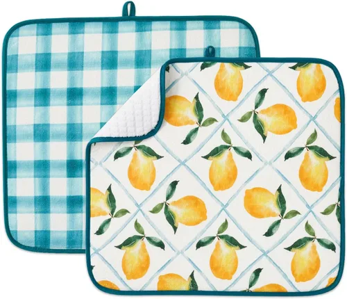 Miniatura 8 de Paquete de 2 tapetes de secado de platos para encimera de cocina, absorbentes, tapetes escurridor de platos de microfibra, almohadilla de secado