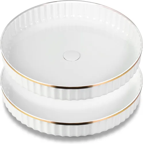 Miniatura 11 de Amolliar Lazy Susan de 2 niveles de 11 pulgadas, organizador giratorio para gabinete, cocina, nevera, encimera, baño, organizador de despensa