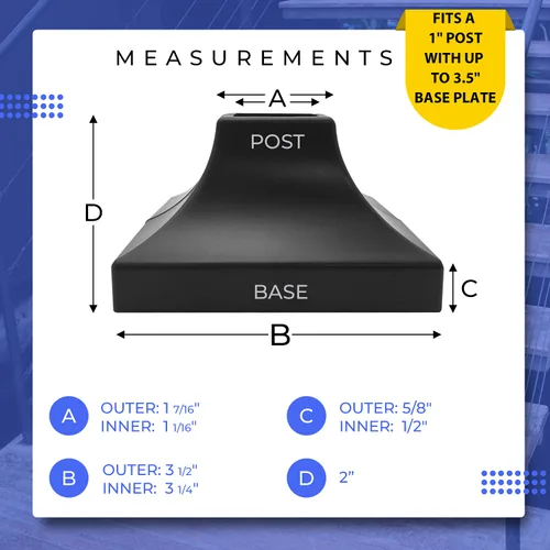Miniatura 5 de Cubierta para base de poste de cubierta – Base de zapatos duradera a presión que transforma instantáneamente las patas de la mano y la escalera