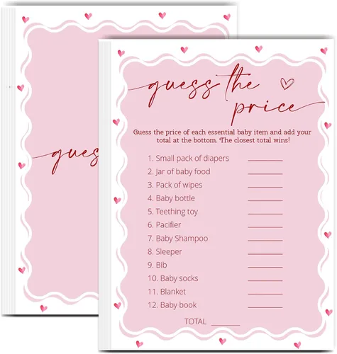 Miniatura 6 de Tarjetas de juego de peleas familiares para baby shower con tarjeta de respuesta, juegos de baby shower rosa para 30 invitados, tarjetas