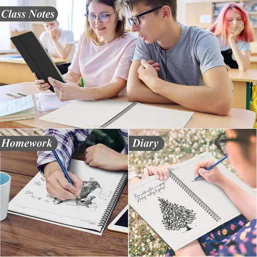 Miniatura 7 de Leelosp 12 cuadernos pequeños en espiral forrados en espiral, cuaderno con rayas universitarias, cubierta de papel kraft encuadernado con alambre