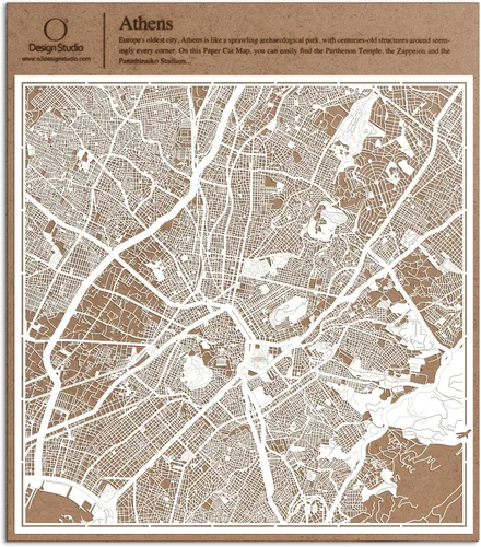 Miniatura 81 de O3 Design Studio Aberdeen - Mapa de papel cortado en papel blanco de 12 x 12 pulgadas