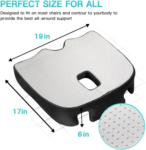 Miniatura 6 de Benazcap Cojín de Asiento con Memoria Extra Grande para Silla de Oficina Alivio de Presión Ciática y Alivio del Dolor de Coxis Almohadilla de Cóccix