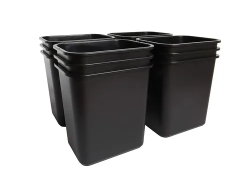 Miniatura 3 de United Solutions Cesta de Basura de 7 galones y 28 cuartos de galón, Cabe debajo del escritorio, pequeños espacios estrechos en la oficina Negro