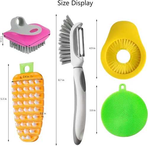 Miniatura 7 de Openfly Cepillo flexible para frutas y verduras, pelador de verduras/frutas con cepillo de frutas flexible para alimentos, verduras, zanahoria