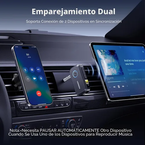 Miniatura 8 de UGREEN Receptor Bluetooth 6.0 para Auto con LDAC, Adaptador Bluetooth AUX de 3.5mm con Cancelación de Ruido AI para Auto, Receptor de Audio