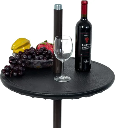 Sundale Outdoor Mesa de sombrilla ajustable, bandeja de mesa redonda portátil con agujero para paraguas, para playa, patio, jardín, piscina, 20