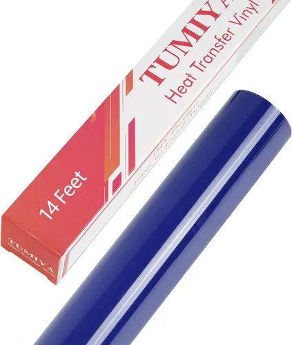 Miniatura 45 de TUMIYA Rollo de vinilo de transferencia de calor, 12 pulgadas x 14 pies, vinilo HTV blanco para camisetas de vinilo HTV (blanco, 14 pies)