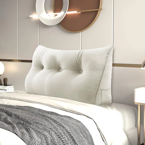 Miniatura 20 de Almohada de Cuña para Cabecero, Almohada Bolster Grande para Lectura, Almohadas para Sentarse en la Cama para Adultos, Cojín Triangular de Amarillo
