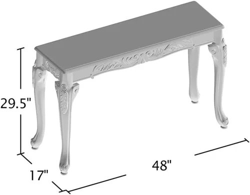 Miniatura 3 de Homes: Inside + Out Charleston Mesa consola tradicional de madera de 48 pulgadas con patas de cabriole para sala de estar, dormitorio, pasillo