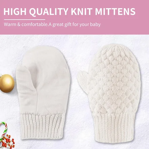 Miniatura 10 de Guantes de punto para bebés, niños y niñas, guantes de invierno para recién nacidos, guantes de 0 a 3 años