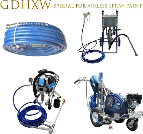 Miniatura 2 de GDHXW Manguera de pulverización de pintura sin aire de 50 pies, alambre trenzado de doble capa, mejorado 8500 PSI tubo de nailon flexible de alta