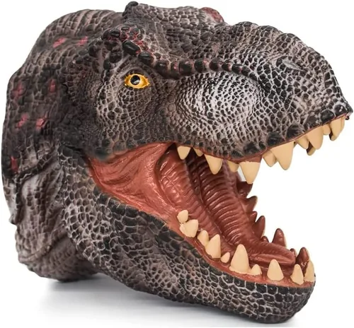 Miniatura 4 de Gemini&Genius Juguetes de dinosaurio Tyrannosaurus Rex marionetas de mano grandes de goma suave T-Rex cabeza de mano marioneta de mano juguetes