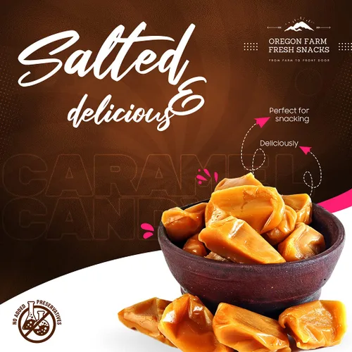 Miniatura 6 de Oregon Farm Fresh Snacks Caramelo gourmet salado – Caramelo de caramelo hecho en Oregon con sal marina y vainilla – Caramelos masticables deliciosos