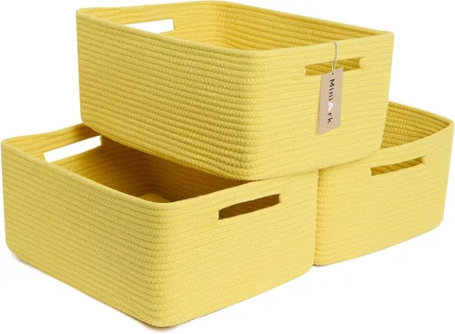 Miniatura 9 de MiniArk Cestas grandes de almacenamiento para estantes, organizadores de armario, para ropa, manta, toallas, guardería, caja de juguetes, cestas