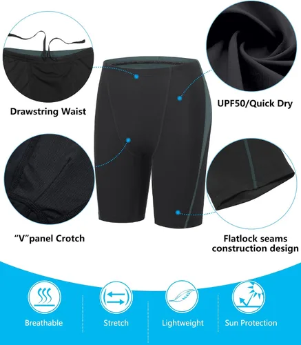 Miniatura 48 de Traje de baño deportivo competitivo para hombre, traje de entrenamiento de resistencia de carreras, pantalones cortos de natación de secado rápido