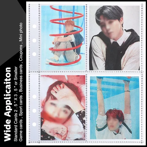 Miniatura 3 de 60 piezas de bolsillos transparentes para carpeta A5, fundas para tarjetas de 4/2/1, bolsas para álbum de fotos, carpeta para documentos, fundas