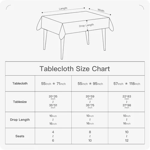 Miniatura 6 de Mantel rectangular de 70.9 x 55 pulgadas, mantel de cuadros impermeable y reversible, funda de mesa de picnic de mezcla de algodón lavable