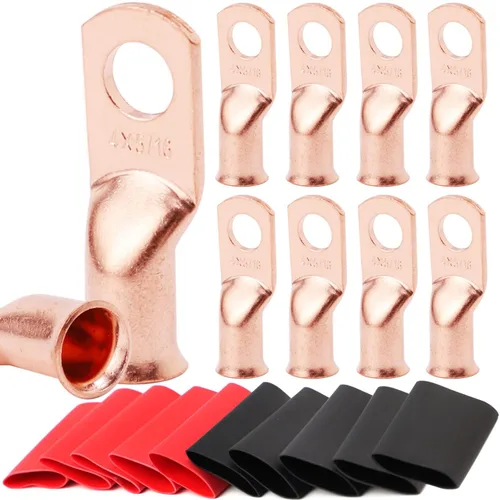 Miniatura 14 de TKDMR - Kit de 264 piezas de extremos de cable de batería, 132 piezas de terminales de anillo de lengüetas de cable de cobre resistentes AWG 8 6 4 2