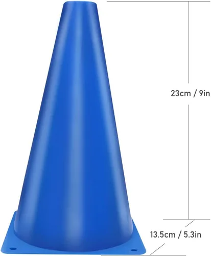 Miniatura 3 de Cones Sports 9 pulgadas, paquete de 15 conos de entrenamiento para práctica de fútbol, juego de conos de campo de agilidad para ejercicios de fútbol