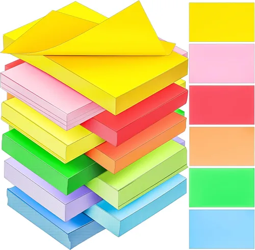 Miniatura 10 de 600 tarjetas de índice de colores en blanco de 3 x 5 pulgadas, tarjetas flash en blanco, tarjetas de notas en blanco, bloc de tarjetas coloridas