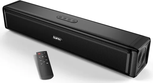 Saiyin Sound Bar,Soundbar for TV with 4 Powerful Speakers,Surround Sound System for TV,17 inch Soundbar with Bluetooth/HDMI-ARC/Optical/AUX,Wall